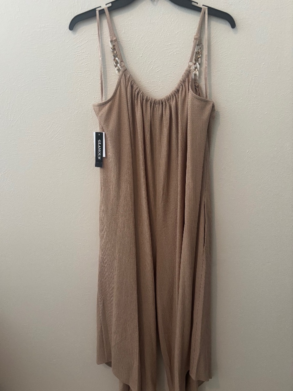Glamour Women's Pant Jumpsuit, Sand color - Size L